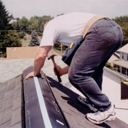 Installing caps, using THOR roofing tape